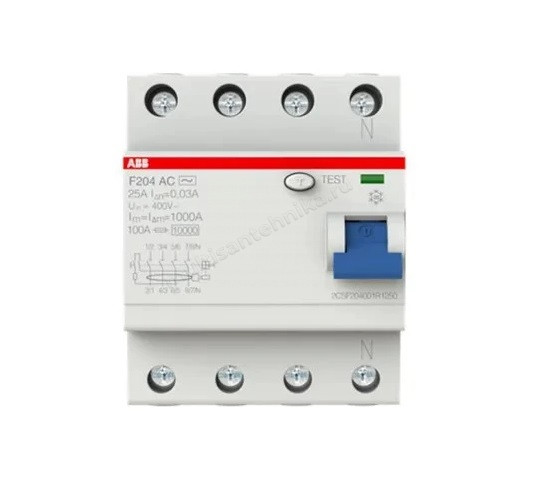 УЗО ABB 4 модуля F204  АС-25/0,03 2CSF204001R1250