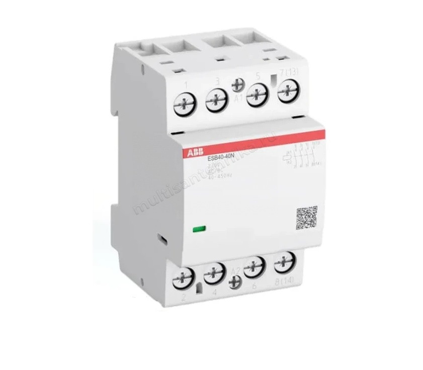 Контактор ABB ESB40-40N-06 модульный (40А АС-1, 4НО), катушка 230В AC/DC 1SAE341111R0640