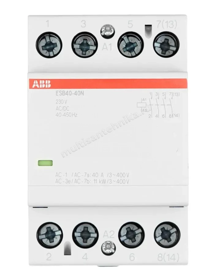 Контактор ABB ESB40-40N-06 модульный (40А АС-1, 4НО), катушка 230В AC/DC 1SAE341111R0640