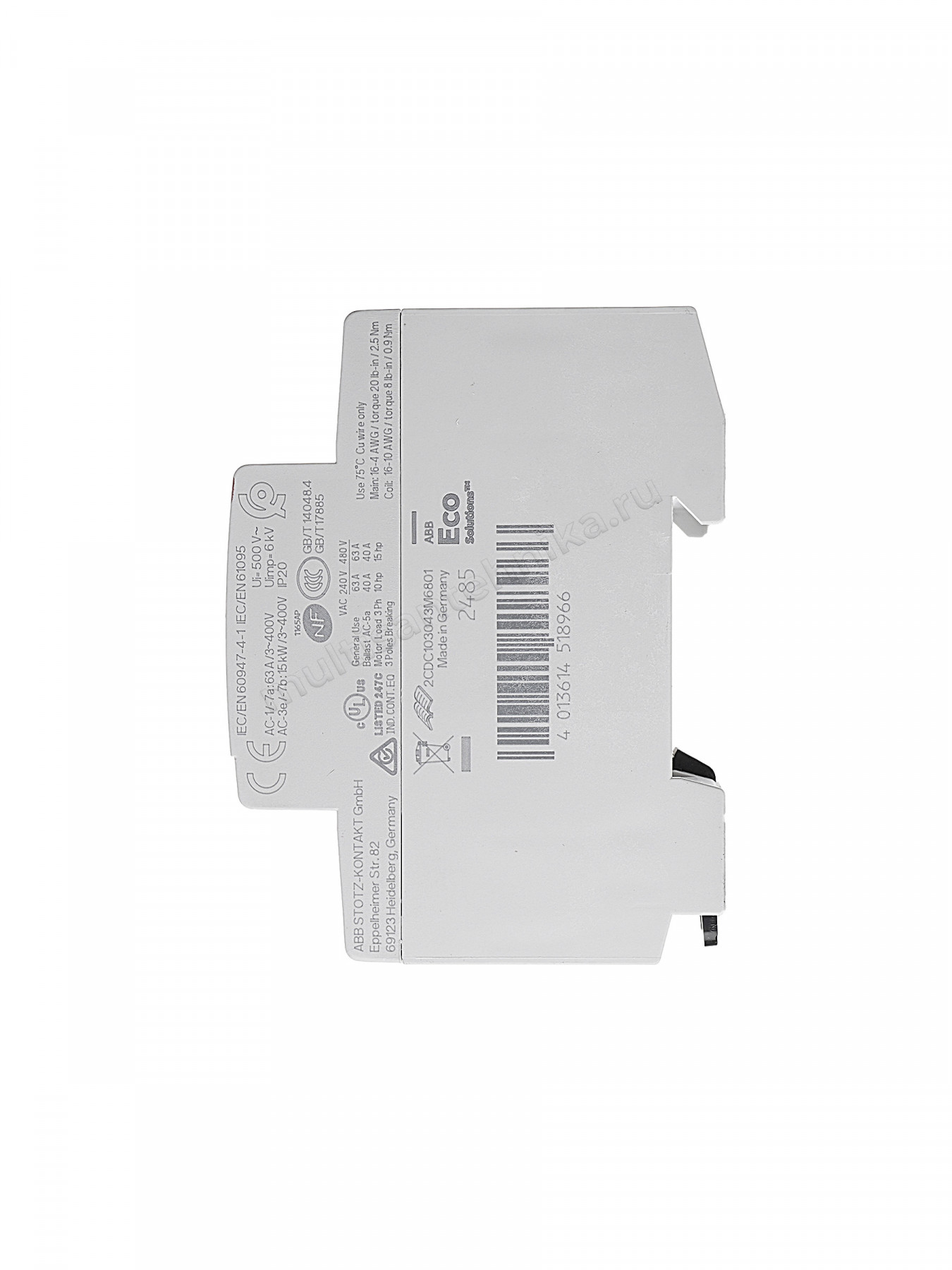 Контактор ABB ESB63-40N-01 модульный (63А АС-1, 4НО), катушка 24В AC/DC 1SAE351111R0140