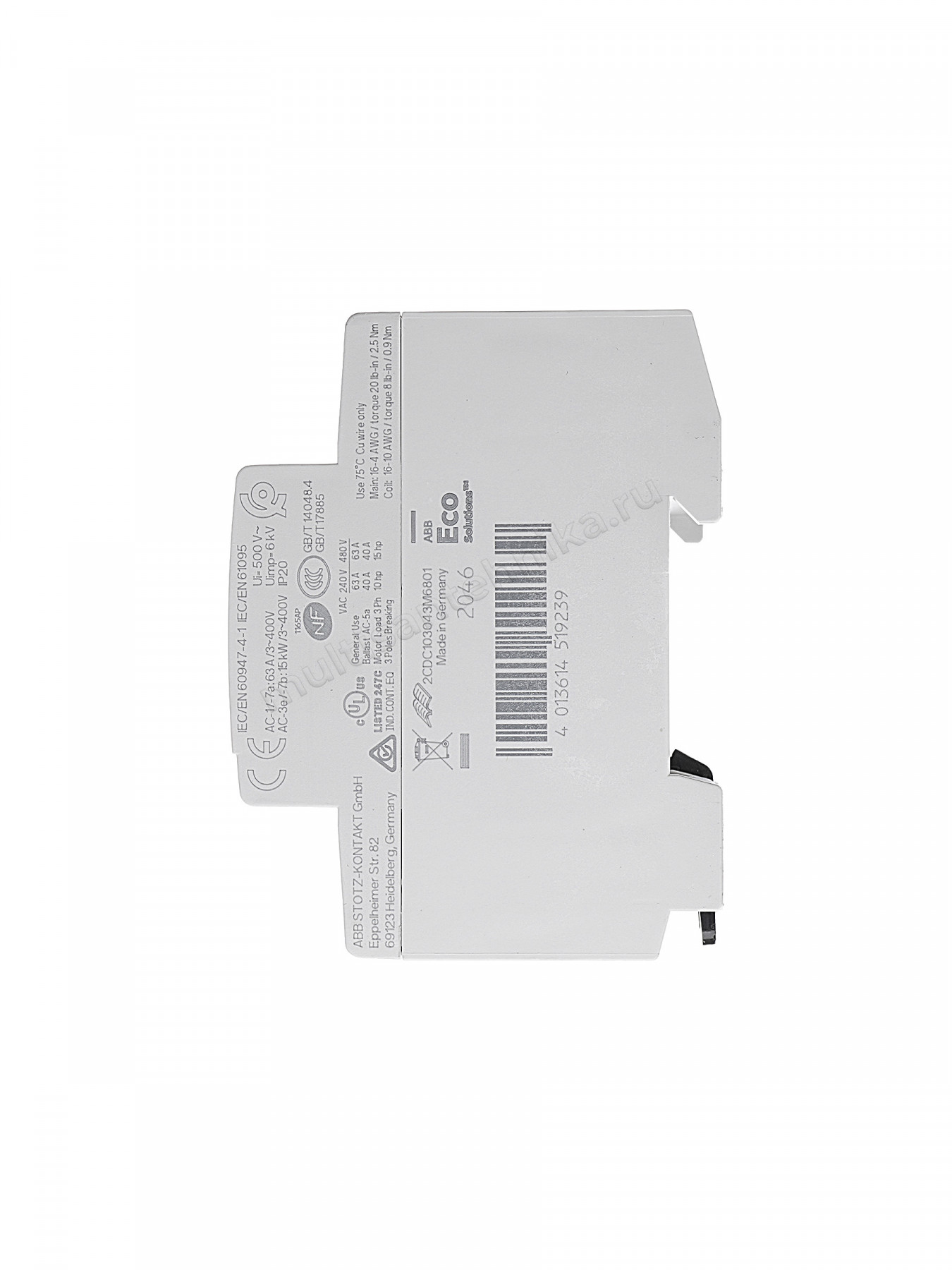 Контактор ABB ESB63-40N-06 модульный (63А АС-1, 4НО), катушка 230В AC/DC 1SAE351111R0640
