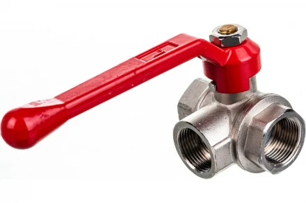 Шаровой кран VALTEC трехходовой, тип L 3/4 вн.-вн.-вн. VT.360.N.05