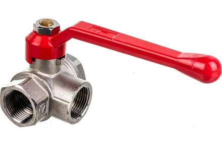 Шаровой кран VALTEC трехходовой, тип L 3/4 вн.-вн.-вн. VT.360.N.05