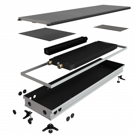 Конвектор ASKON внутрипольный водяной КВП 65/200/4000 АСКОН без вентилятора (с решеткой)