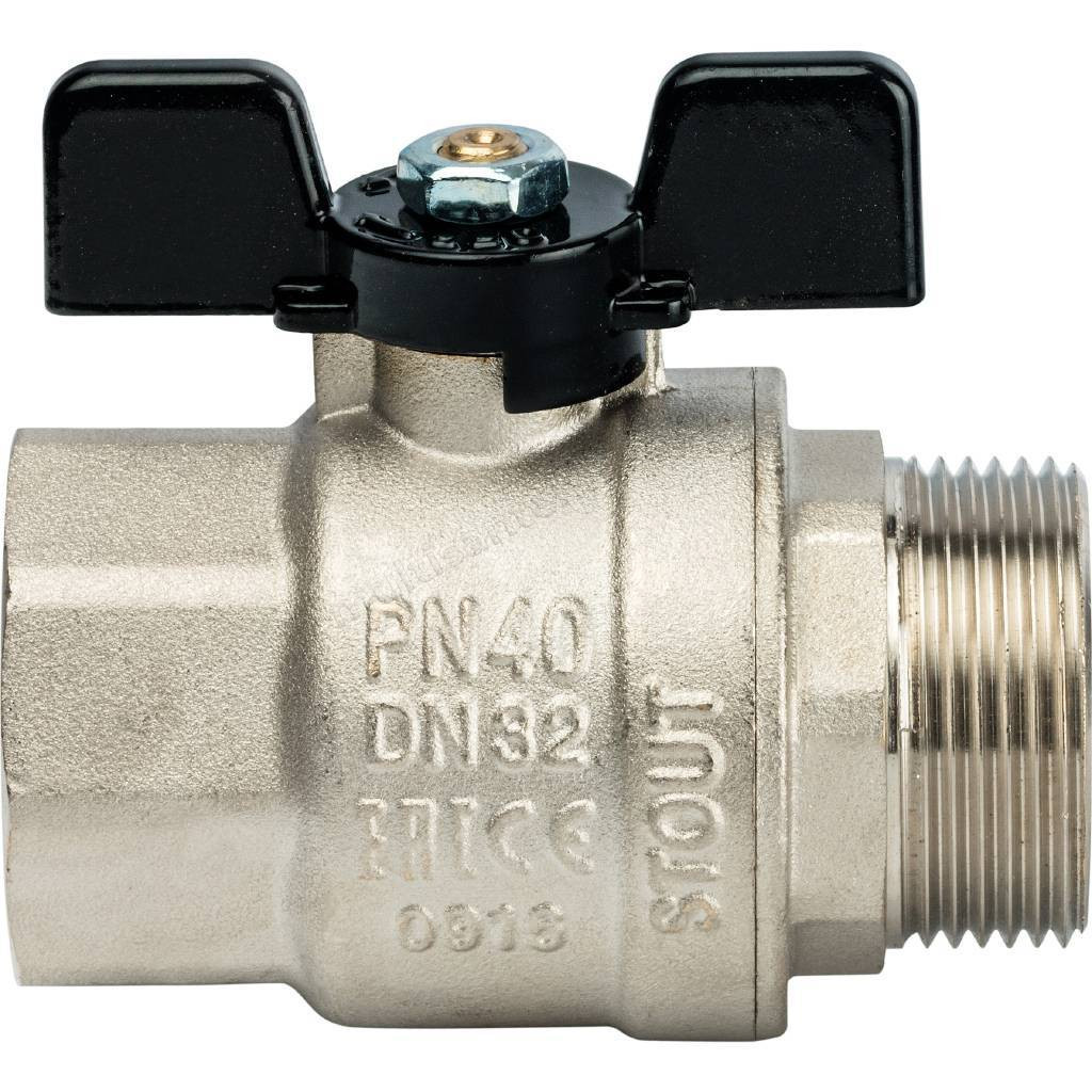 Кран Stout шаровой полнопроходной бабочка 1 1/4" SVB-0004-000032