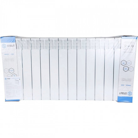 Биметаллический радиатор STOUT Space 500 13 секции нижнее правое подключение SRB-0320-050013