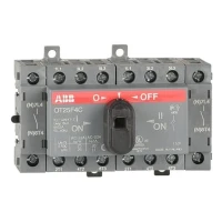 Реверсивный рубильник ABB OT25F4C до 25A 4х-полюсный для установки на DIN-рейку или монтажную плату с ручкой 1SCA104877R1001