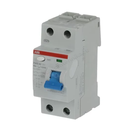 УЗО ABB 2 модуля F202  АС-80/0,03 2CSF202001R1800