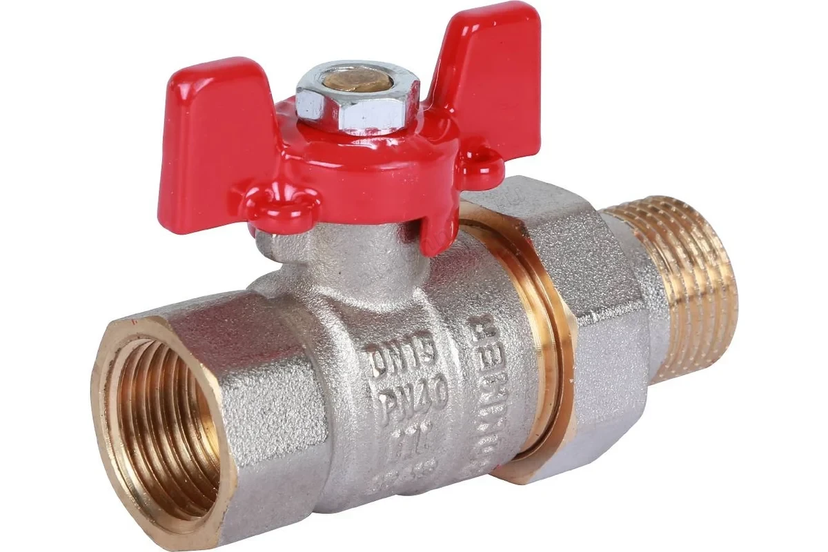 Кран Rommer шаровой 1/2" полнопроходной с американкой ВН/НР RBV-0005-0510215