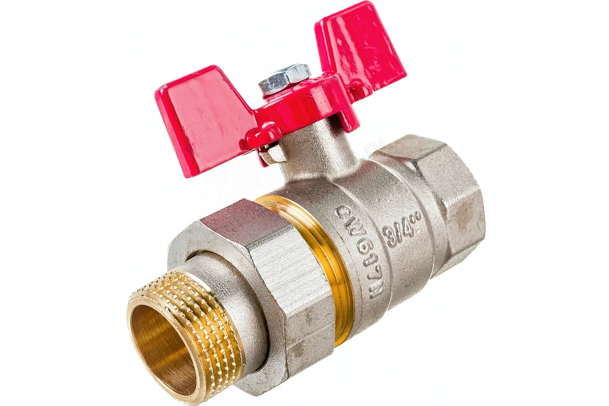 Кран Rommer шаровой 3/4" полнопроходной с американкой ВН/НР RBV-0005-0510220