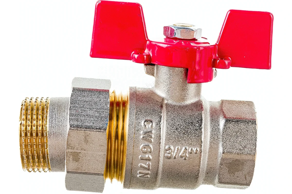 Кран Rommer шаровой 3/4" полнопроходной с американкой ВН/НР RBV-0005-0510220