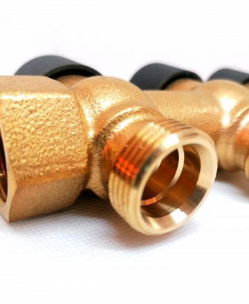 Коллектор TIM распределительный с регулировочными вентилями с функцией отключения 3 отвода 3/4"*3/4"EK ZSc.403.0503E