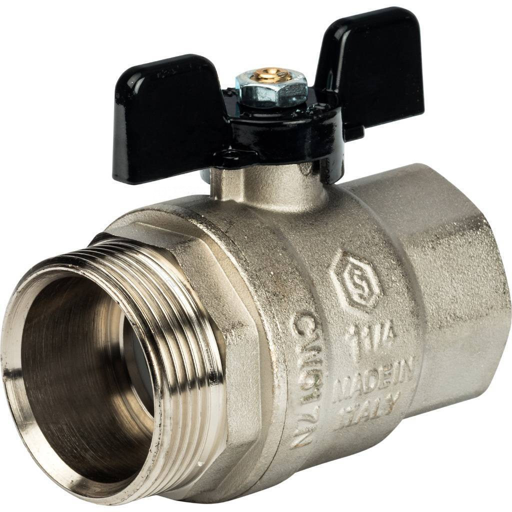 Кран Stout шаровой с американкой полнопроходной бабочка 1 1/4" SVB-0007-000032