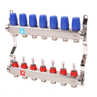 Коллекторная группа MVI из нержавеющей стали в сборе с расходомерами, 7 вых. MS.507.06