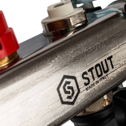 Коллектор STOUT из нержавеющей стали с расходомерами, с клапаном вып. воздуха и сливом 12 вых. SMS-0927-000012