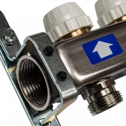 Коллектор STOUT из нержавеющей стали с расходомерами, с клапаном вып. воздуха и сливом 12 вых. SMS-0927-000012