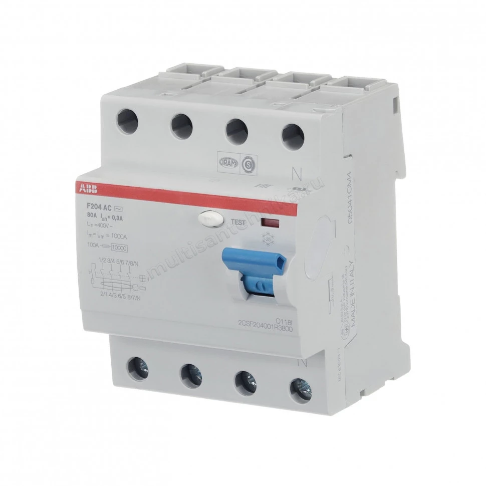 УЗО ABB 4 модуля F204  АС-80/0,3 2CSF204001R3800