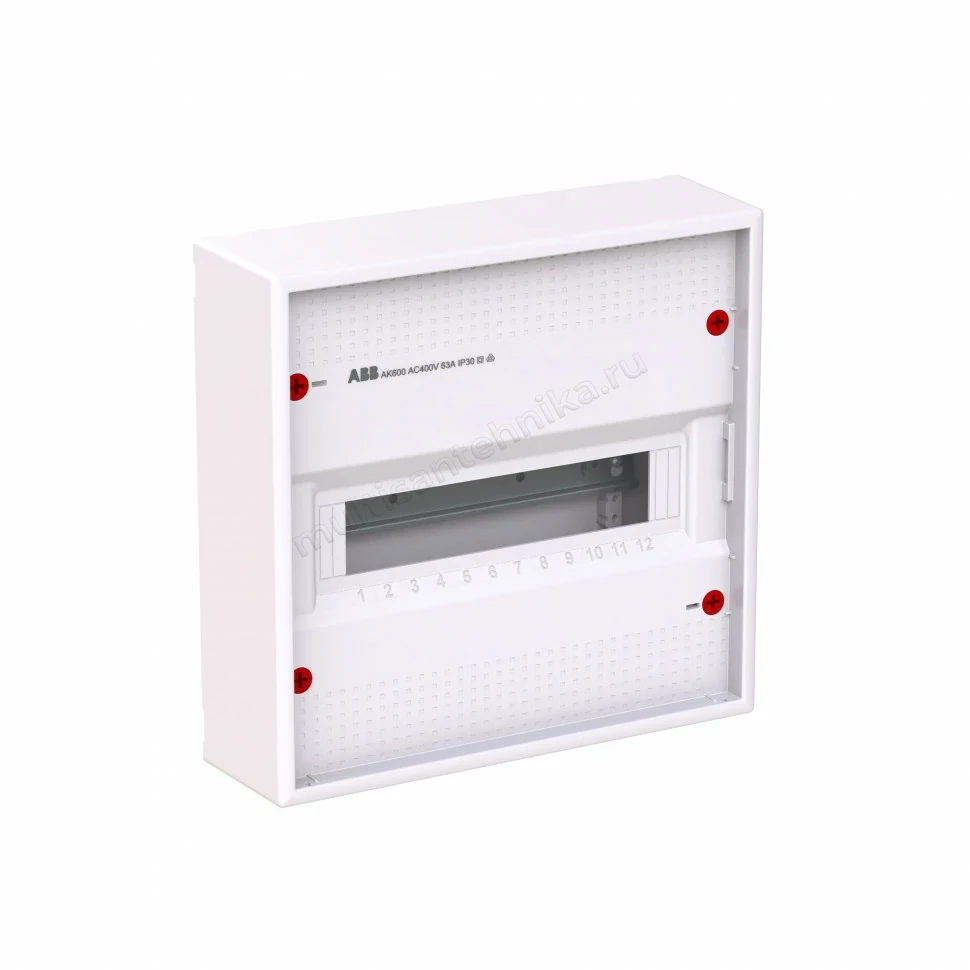 Шкаф ABB накладной 12 PLE 1-рядный IP30 без двери AK612E2 2CPX032568R9999