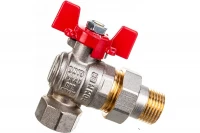 Кран Rommer шаровой 1/2" полнопроходной угловой с американкой ВН/НР RBV-0006-0610215