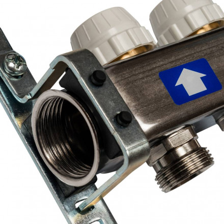 Коллектор STOUT из нерж.стали без расх-ров, с клапаном вып. воздуха и сливом 3 вых. SMS-0932-000003