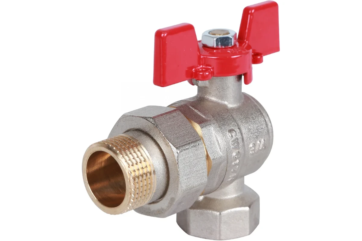 Кран Rommer шаровой 3/4" полнопроходной угловой с американкой ВН/НР RBV-0006-0610220