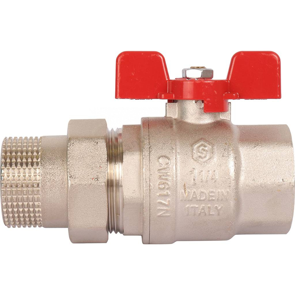 Кран Stout шаровой с американкой полнопроходной бабочка 1 1/4" с EPDM уплотнением SVB-1007-000032