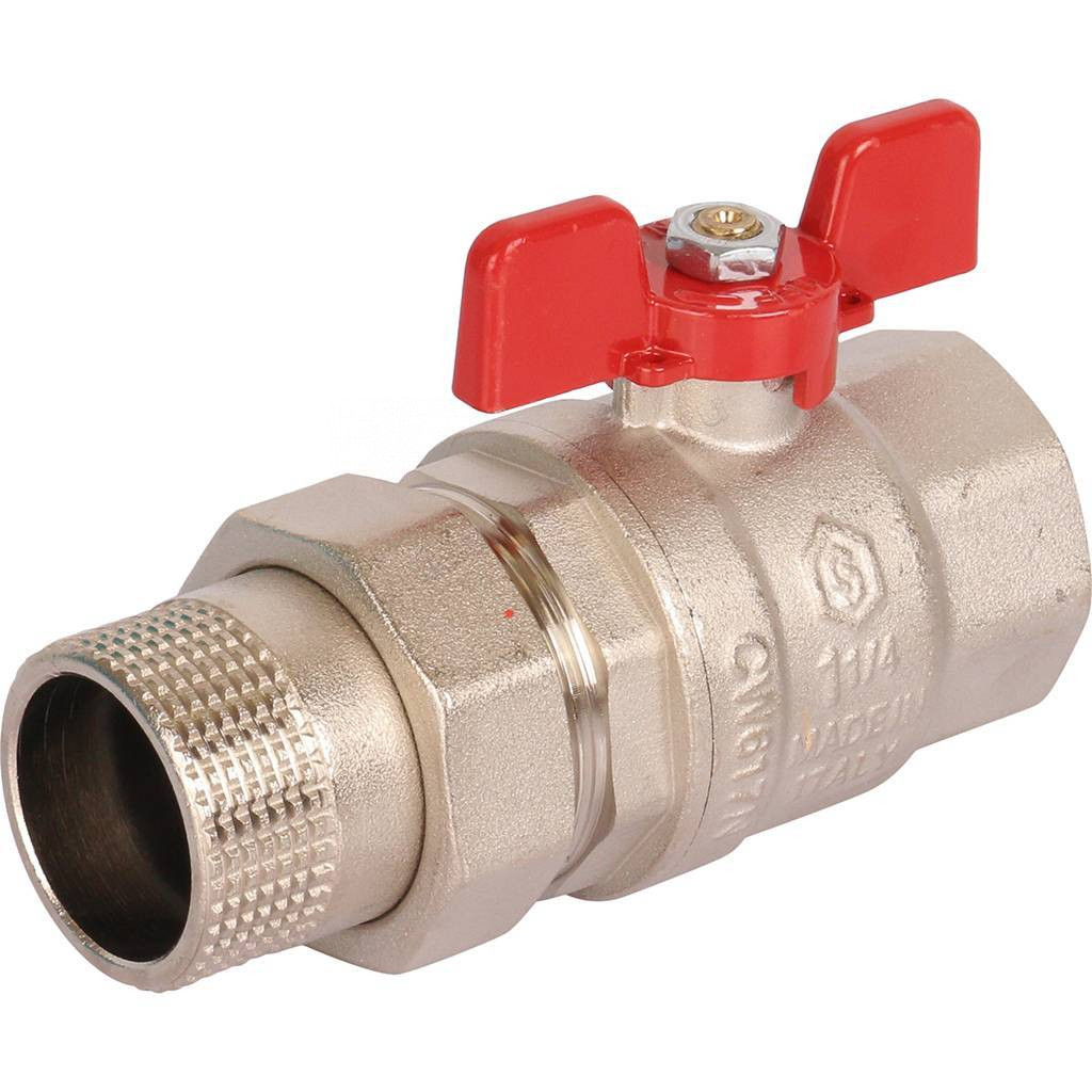 Кран Stout шаровой с американкой полнопроходной бабочка 1 1/4" с EPDM уплотнением SVB-1007-000032
