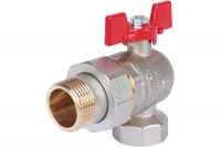Кран Rommer шаровой 1" полнопроходной угловой с американкой ВН/НР RBV-0006-0610225
