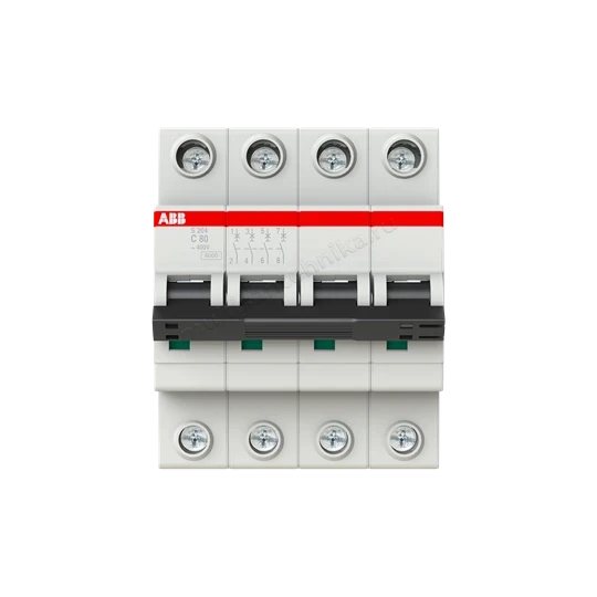 Автоматический выключатель ABB 4-полюсный S204 C80 2CDS254001R0804