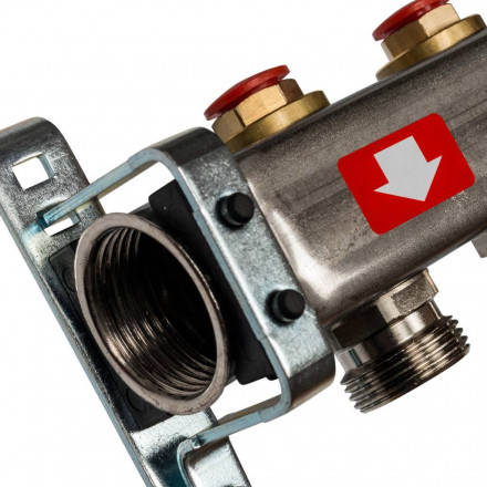 Коллектор STOUT из нерж.стали без расх-ров, с клапаном вып. воздуха и сливом 7 вых. SMS-0932-000007