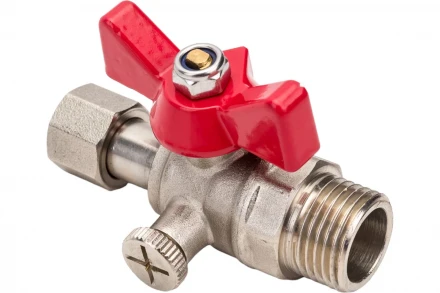 Шаровой кран для подключения манометра VALTEC 1/2нар -3/8вн. VT.806.N.0403