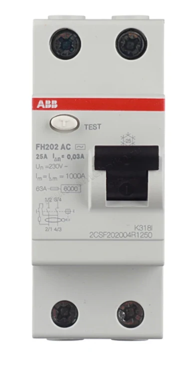 УЗО ABB 2 модуля FH202  АС-25/0,03 2CSF202002R1250