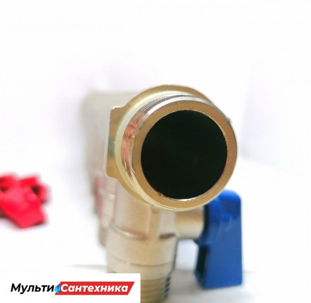 Коллектор распределительный TIM 3/4", 6 выходов 1/2" под "конус", с шаровыми кранами, латунь MV-3/4-N-6