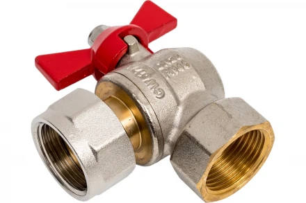 Шаровый кран VALTEC BASE угловой с накидной гайкой, 3/4 внутренняя-внутренняя VT.266.N.0505