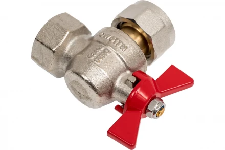 Шаровый кран VALTEC BASE угловой с накидной гайкой, 3/4 внутренняя-внутренняя VT.266.N.0505