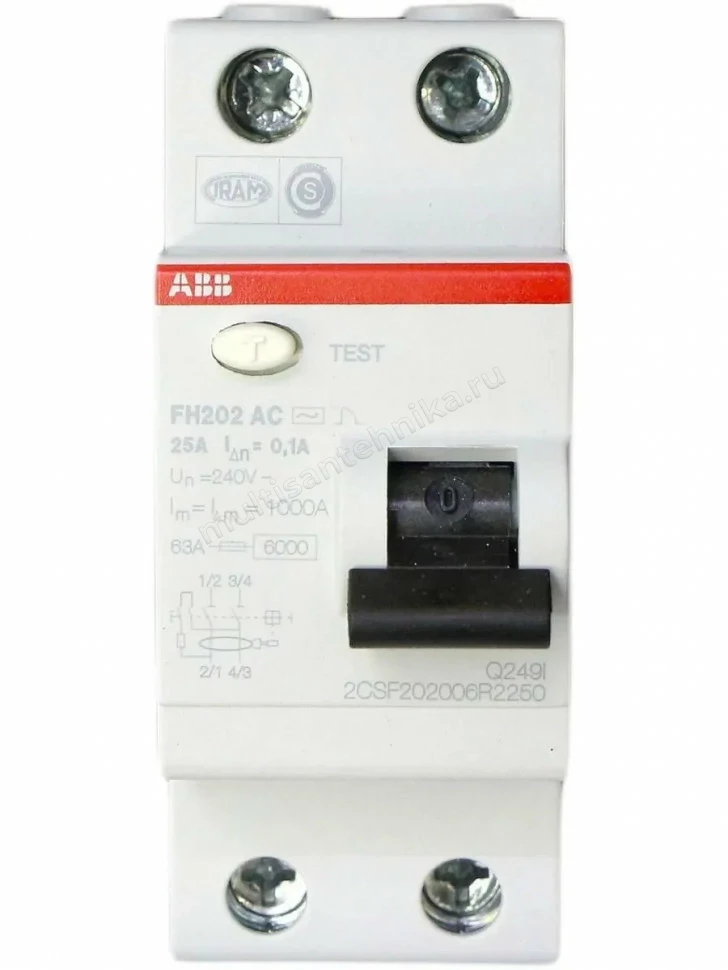 УЗО ABB 2 модуля FH202  АС-25/0,1 2CSF202006R2250