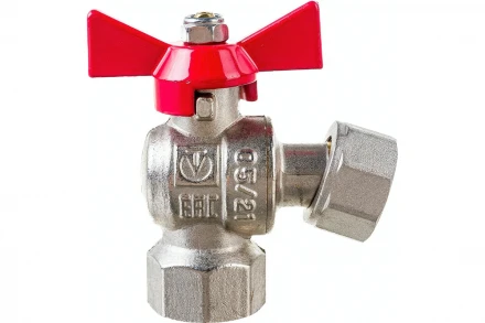 Шаровый кран VALTEC BASE угловой с накидной гайкой, 1/2 внутренняя-внутренняя VT.266.N.0404