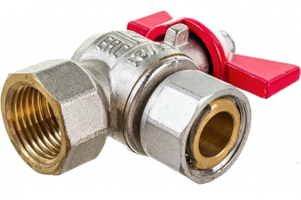 Шаровый кран VALTEC BASE угловой с накидной гайкой, 1/2 внутренняя-внутренняя VT.266.N.0404