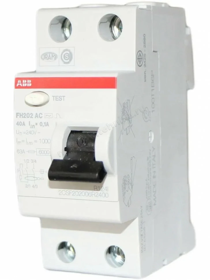 УЗО ABB 2 модуля FH202  АС-40/0,1 2CSF202006R2400