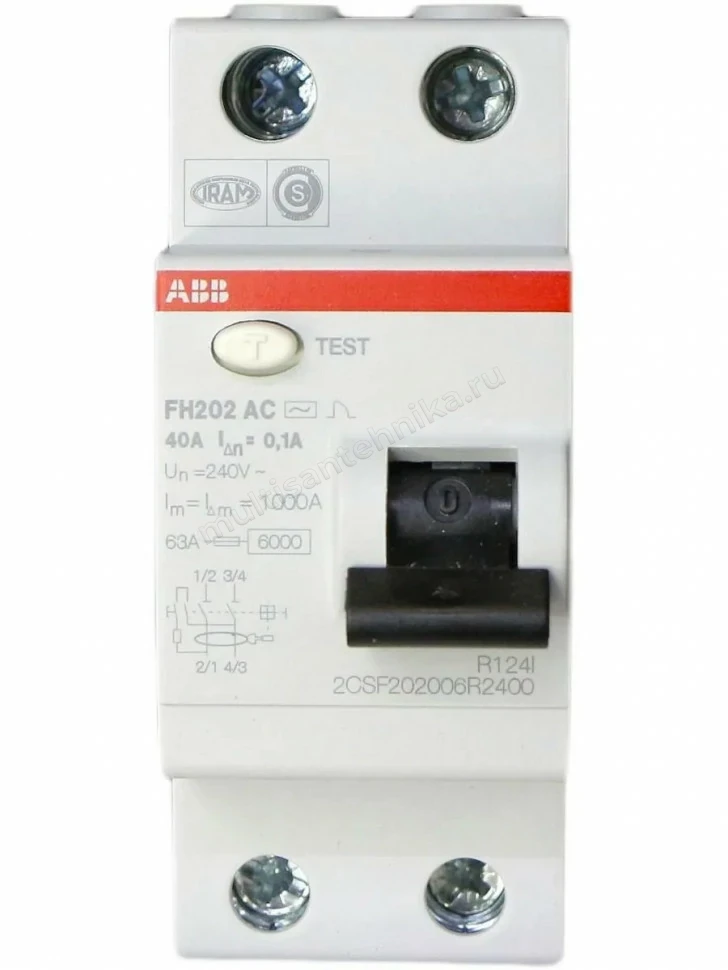 УЗО ABB 2 модуля FH202  АС-40/0,1 2CSF202006R2400