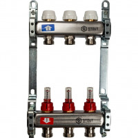 Коллектор STOUT из нержавеющей стали с расходомерами 3 вых. SMS 0917 000003