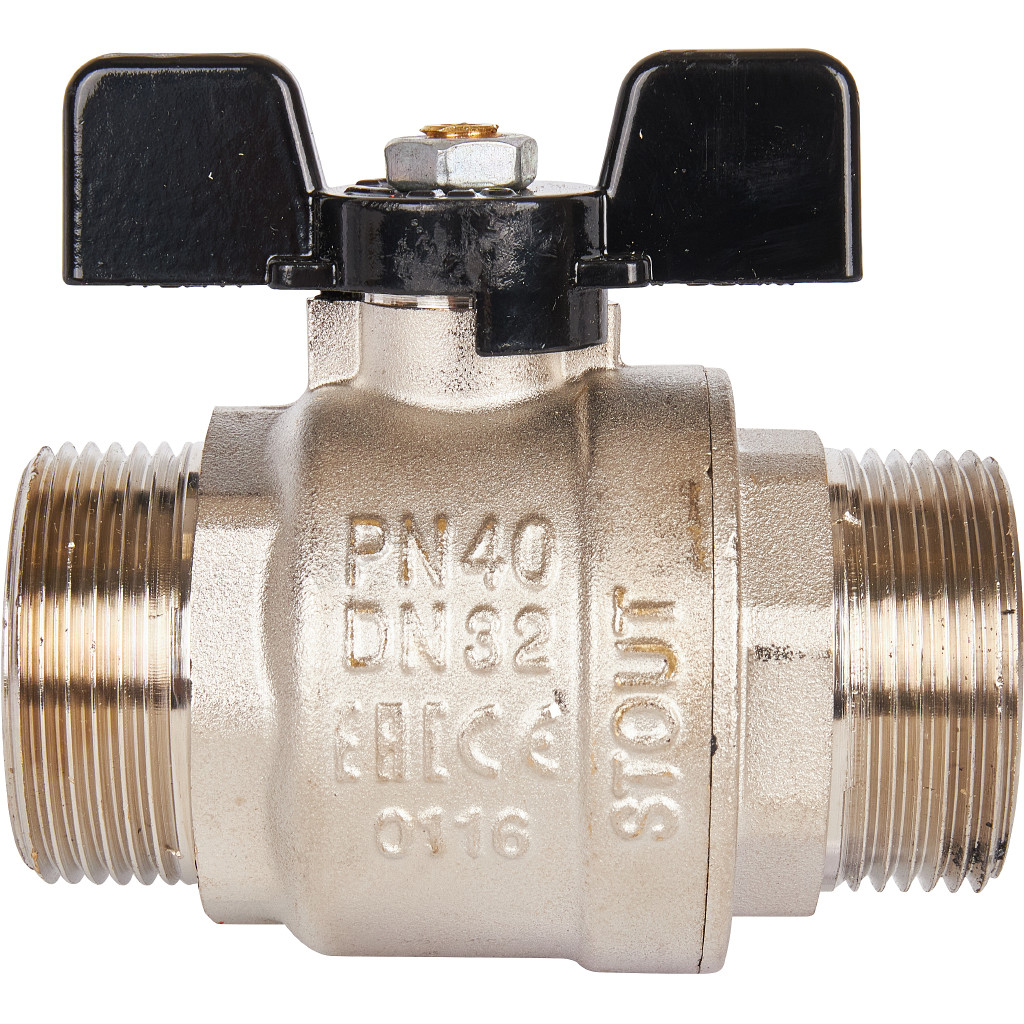 Кран Stout шаровой полнопроходной бабочка 1 1/4" SVB-0006-000032