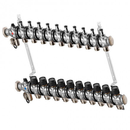 Гребенка Oventrop "Multidis SF" 1" для радиаторного отопления на 10 контуров, из нерж.стали 1404560