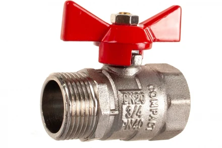 Шаровой кран VALTEC COMPACT, рукоятка бабочка 3/4 вн.-нар. VT.093.N.05
