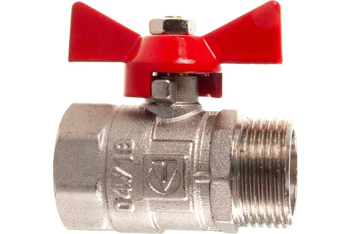 Шаровой кран VALTEC COMPACT, рукоятка бабочка 3/4 вн.-нар. VT.093.N.05