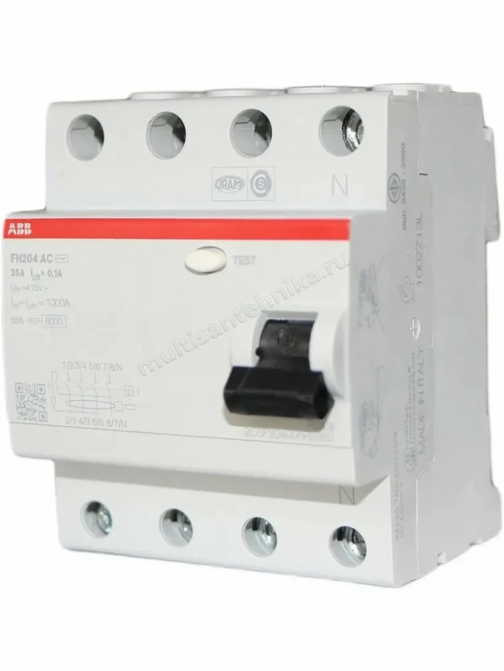 УЗО ABB 4 модуля FH204  АС-25/0,1 2CSF204006R2250