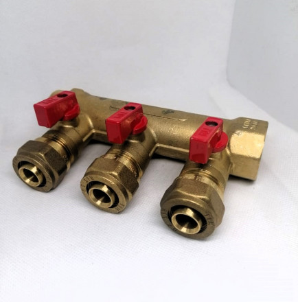 Коллектор TIM с шаровыми кранами с цангами 200-1(3)-20R