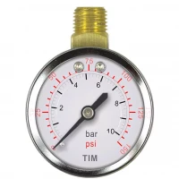 Манометр TIM 1/4" 10 бар радиальный с верхним подключением Y50C-10