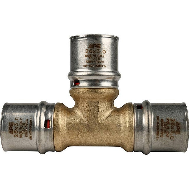 Тройник STOUT равнопроходный прессовой 26x26x26 SFP-0006-262626