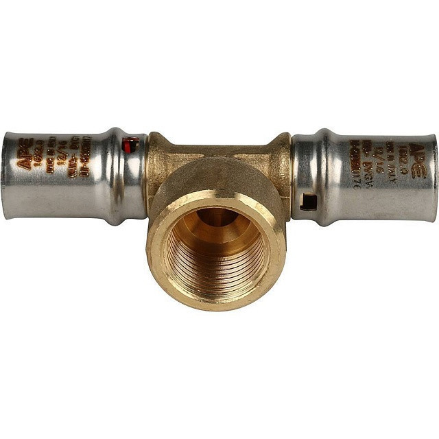 Тройник переходник STOUT с внутренней резьбой прессовой 16x1/2"x16 SFP-0007-001216